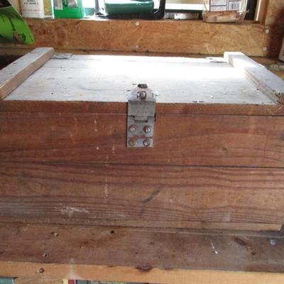 Wooden Storage Box with Hinged Lid #9