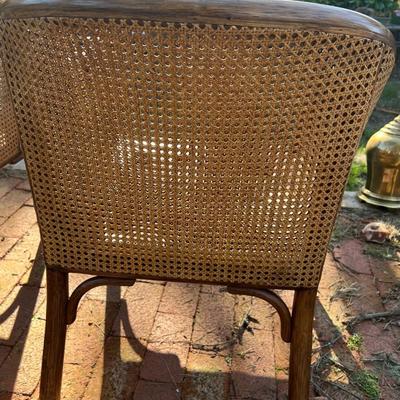McGuire Cane Barrel Chair Hollywood Regency Organic Modern Bamboo Rattan