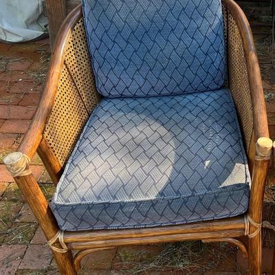 McGuire Cane Barrel Chair Hollywood Regency Organic Modern Bamboo Rattan