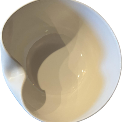 Vintage Tiffany Thumbprint Bowl Elsa Peretti White Made in USA With Original Tiffany Blue Box