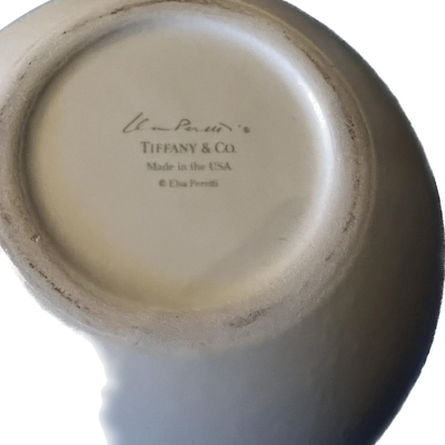 Vintage Tiffany Thumbprint Bowl Elsa Peretti White Made in USA With Original Tiffany Blue Box