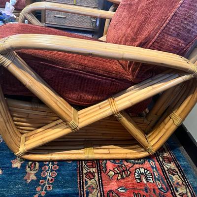 RARE Paul Frankl 1934 Restored Museum Quality Four-Strand Square Pretzel Rattan Lounge Chair