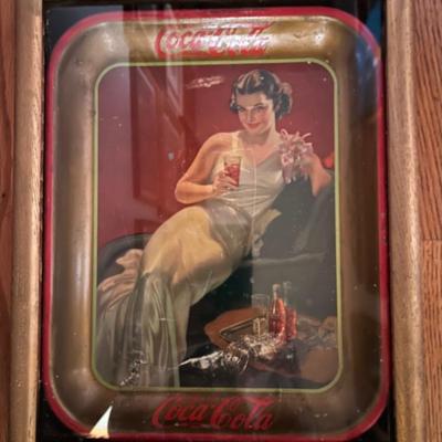 Vintage Original 1936 Coca-Cola Tray Hostess Girl Tin Litho Serving Tray