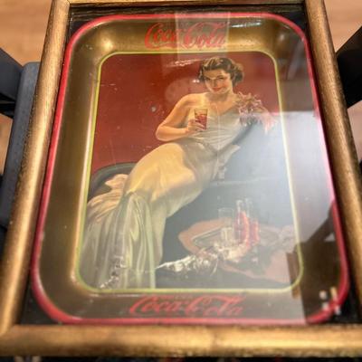 Vintage Original 1936 Coca-Cola Tray Hostess Girl Tin Litho Serving Tray