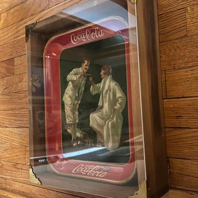 Vintage original 1926 COCA COLA GOLFER ADVERTISING TRAY GOLF AMERICAN ART WORKS