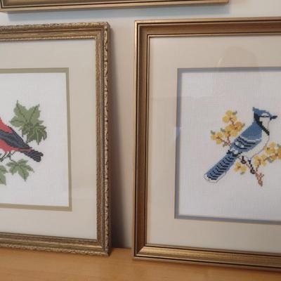 Set of Three Needlework Bird Themed Pieces
