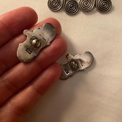 Four Silver Pierced Earrings 925 (K-TF)