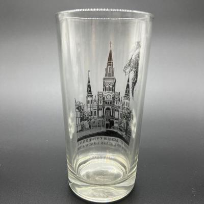 Vintage New Orleans  St. Louis Cathedral Glasses 6 inches