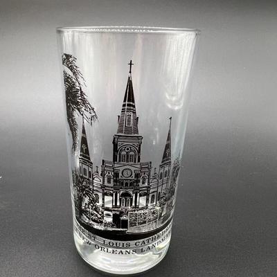 Vintage New Orleans  St. Louis Cathedral Glasses 5 inch