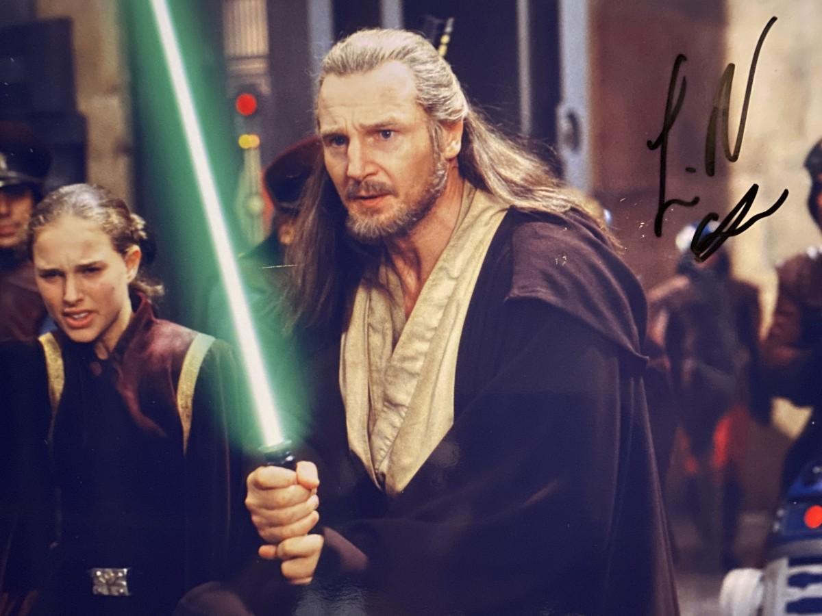 Star Wars Liam Neeson signed movie photo. 8x10 inches | EstateSales.org