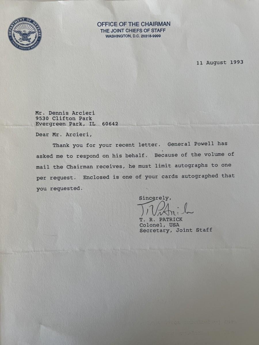 Colonel T.R Patrick signed typed letter | EstateSales.org