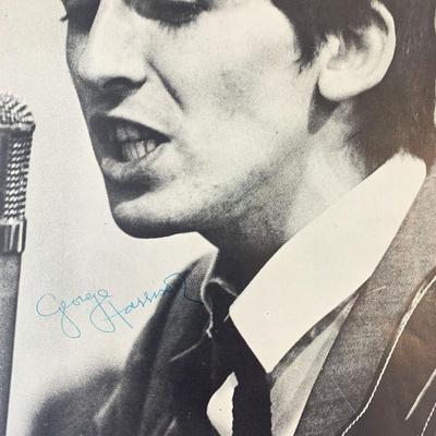 George Harrison signed magazine page