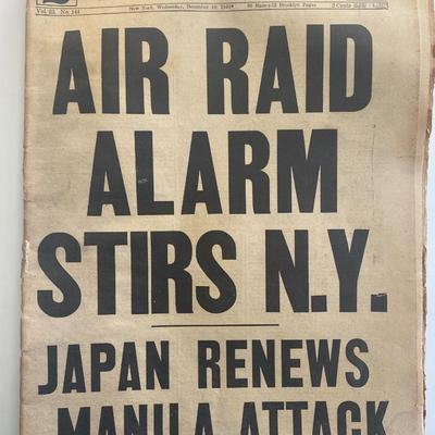 New York Daily News Original 1941 Vintage Newspaper