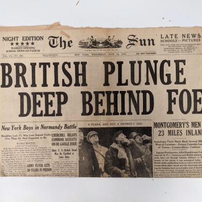 The Sun 1944 Vintage Newspaper