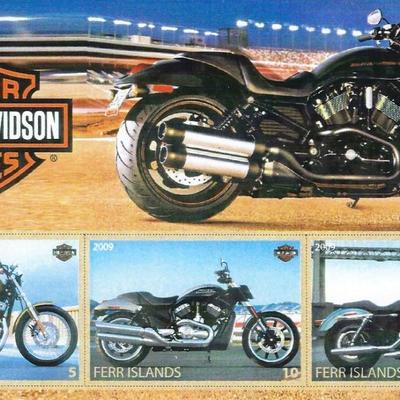 Harley Davidson Ferr Islands Stamp Sheet