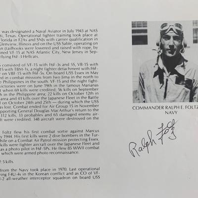 Commander Ralph E. Foltz Signed Bio Page