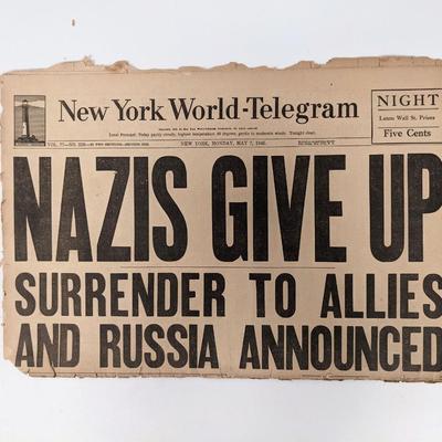 New York World Telegram 1945 Vintage Newspaper