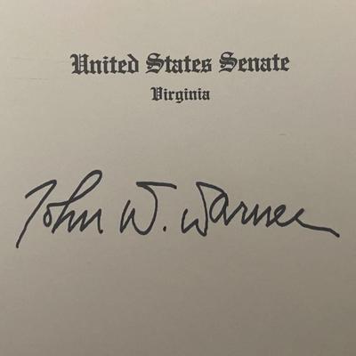 Virginia  Senator John Warner original signature
