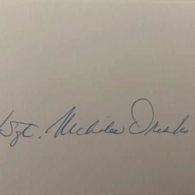 WWII Medal of Honor Master Sgt. Nicholas Oresko original signature
