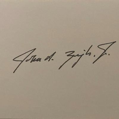 President of the NHL John A. Ziegler Jr original signature original signature