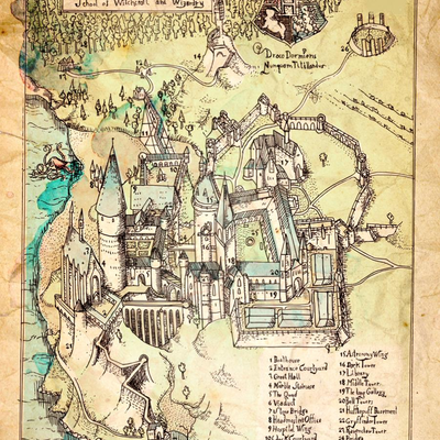 Harry Potter Hogwarts Map Prop Print