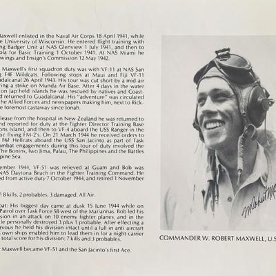 Commander Robert W. Maxwell Signed Bio Page