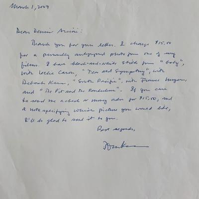 John Kerr Signed Letter