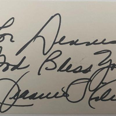 Country singer Jeannie C. Riley signed note