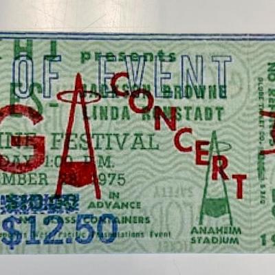 1975 Eagles concert ticket unsigned