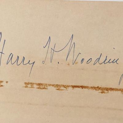 Sec. of War Cabinet Harry H. Woodring autograph 