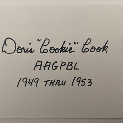 All American Baseball Player Doris Cook signed note