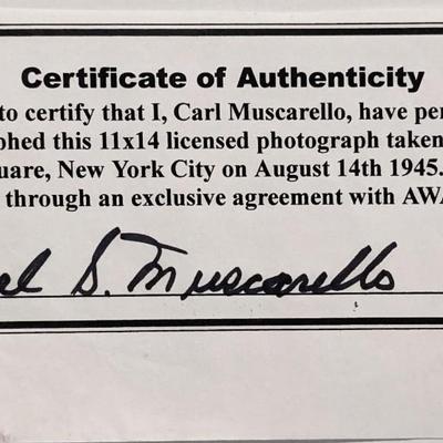 Sailor Carl Muscarello signed certificate