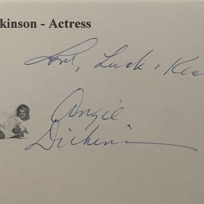 Angie Dickinson original signature