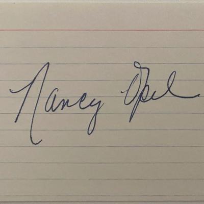 Nancy Opel original signature 
