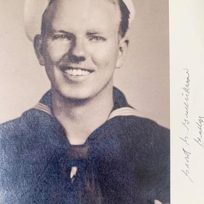 WWII D-Day Survivor Grant Gullickson Signed Photo