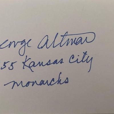 1955 Kansas City Monarchs George Altman original signature