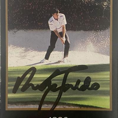 Nick Faldo Signed 1990 Masters Champion Golf Card