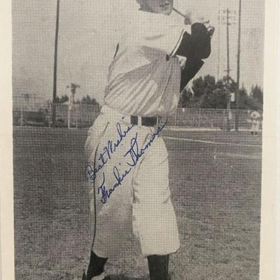 Baseball player Frank Thomas signed photo