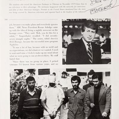 Ted Koppel signed magazine page 