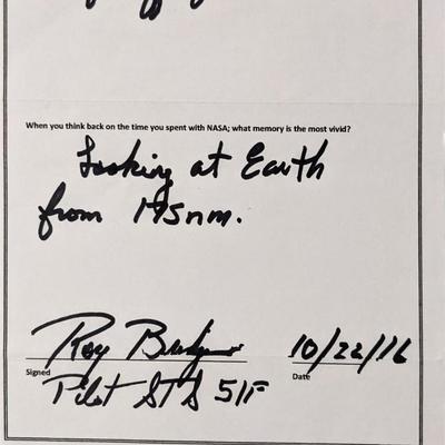 Test pilot Roy Bridges signed letter 