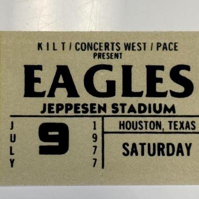 Eagles concert ticket July 9 1977 unsigned