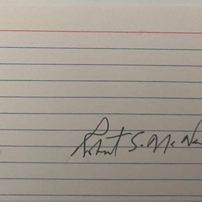 8th US Secretary of Defense Robert McNamara original signature