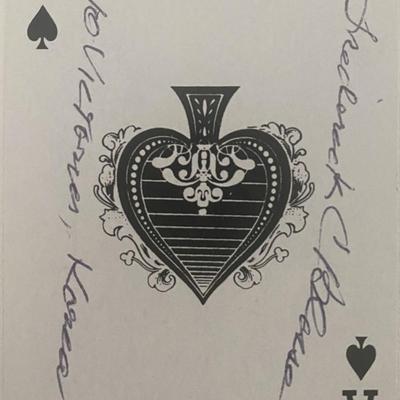 Frederick C Blesse Signed Ace of Spades Card. 