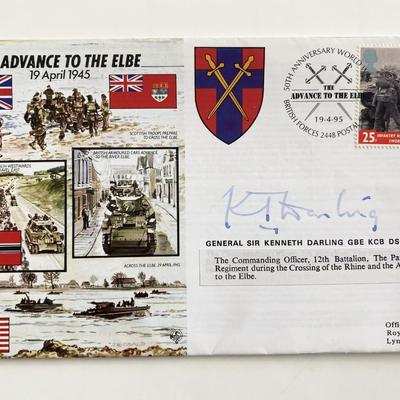 General Kenneth Darling signed 50th Anniversary WW2 Cover JS50/45/8 The Advance to The Elbe

