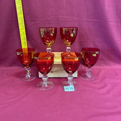 Set of 6 red wine glass