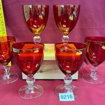 Set of 6 red wine glass