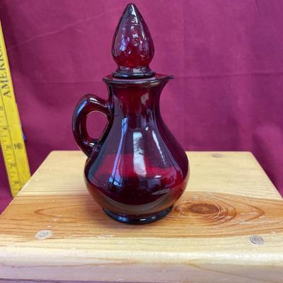 Strawberry bath foam Ruby red glass cruet