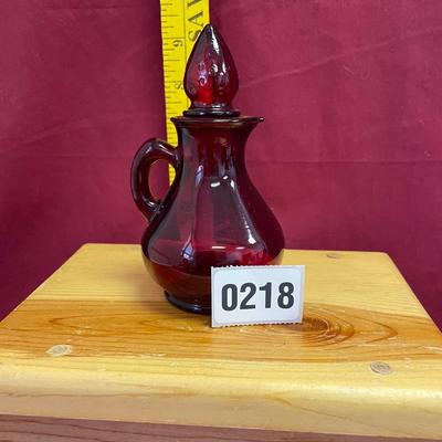 Strawberry bath foam Ruby red glass cruet