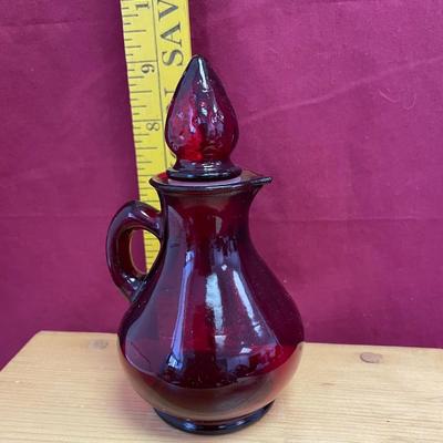 Strawberry bath foam Ruby red glass cruet