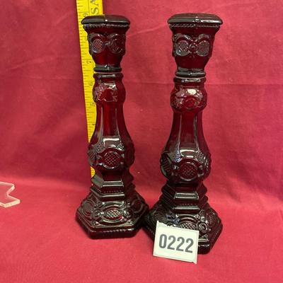 Ruby red candlesticks